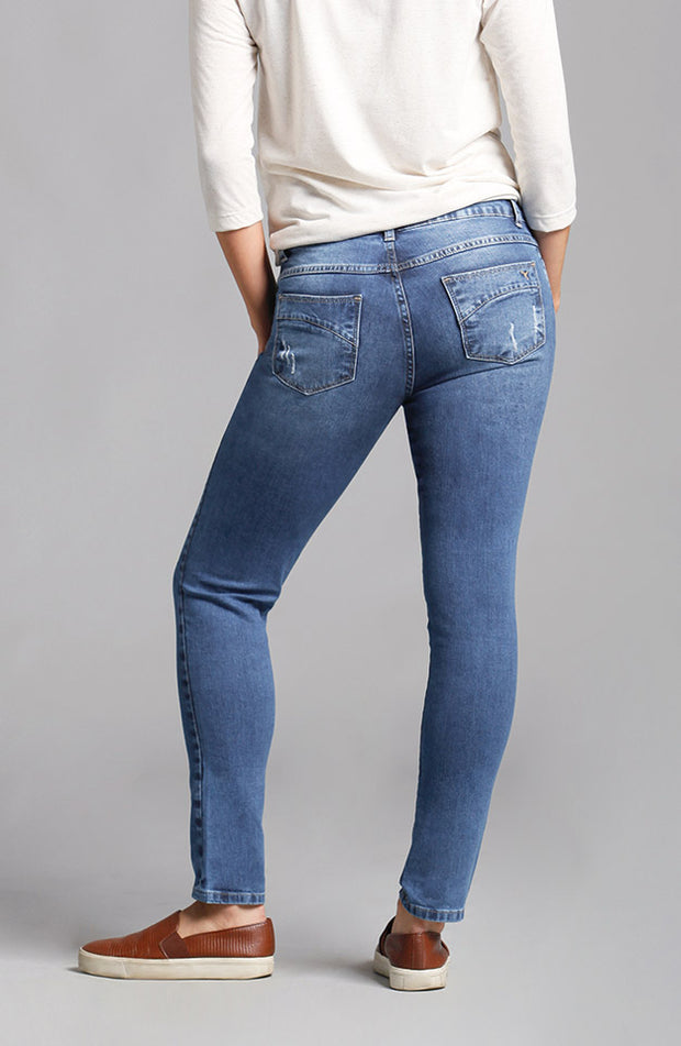 Audrey Ankle Distressed Blue